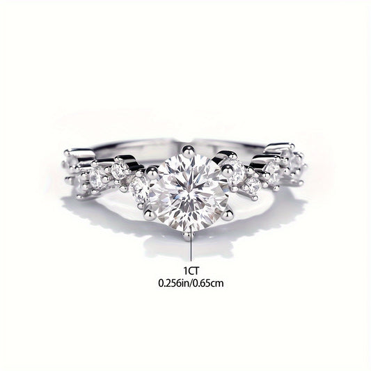 1 elegant and luxurious Moissanite engagement ring -925 sterling Silvery jewelry - suitable for various hand shapes