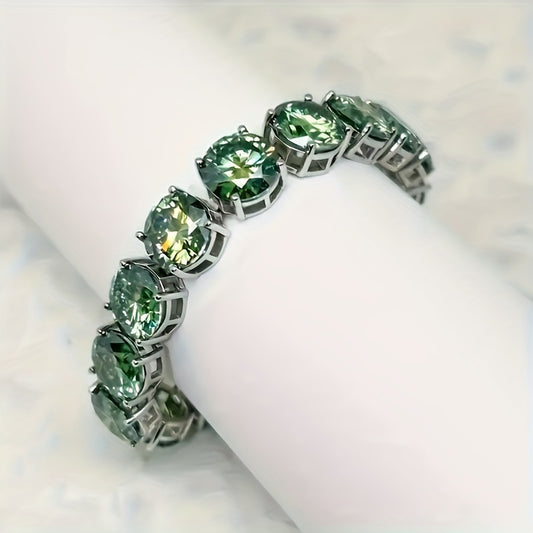 1 piece S925 silver inlaid 85-carat moissanite fashion bracelet, silver weighs 1.41 ounces, noble and domineering retro elegance