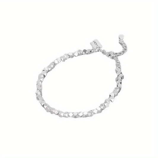 925 Sterling Silver Lucky High-end 925 Sterling Silver Geometric Lucky Bracelet - Low Allergenicity, Personalized Design - Suitable For All Kinds Of Party Occasions