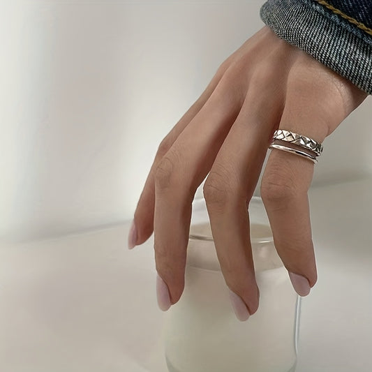 Women's Korean Style Adjustable Expandable Double Layer Ring - Minimalist Elegant Tail Bone\Pinky Finger Ring