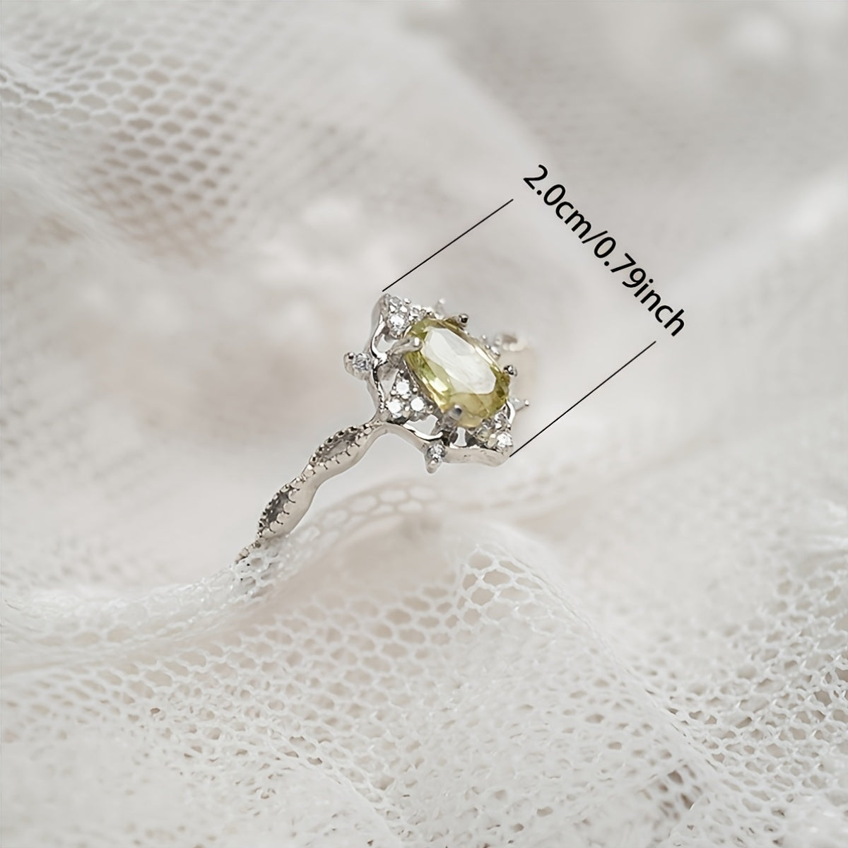 1pc 925 Silver Light Luxury Olive Green Inlaid Vintage Style Ring for Women, High-Quality Jewelry Suitable for Daily and Business Wear, Approximately 1.4g