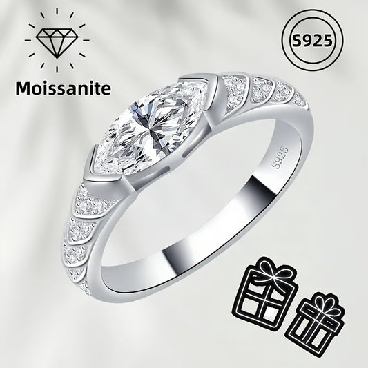 S925 Silver Ring, D Color VVS1 High Quality Jewelry, Engagement Wedding Ring, Comes With GRA Certificate