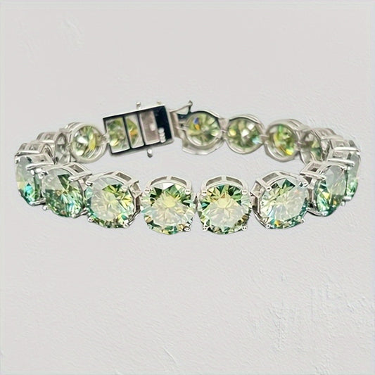 1 piece S925 silver inlaid 85-carat moissanite fashion bracelet, silver weighs 1.41 ounces, noble and domineering retro elegance